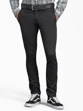 Dickies Twill Work Pant Skinny Fit Straight Leg Work Pants Black New with Tags